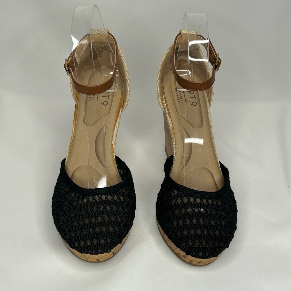 Apt. 9 Jacques ankle strap black cork wedge sandal, 6 - Picture 3 of 12